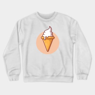 Ice Cream Cone Cartoon Vector Icon Illustration (2) Crewneck Sweatshirt